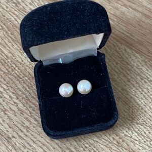 Light Pink Genuine Pearl Earrings 8mm